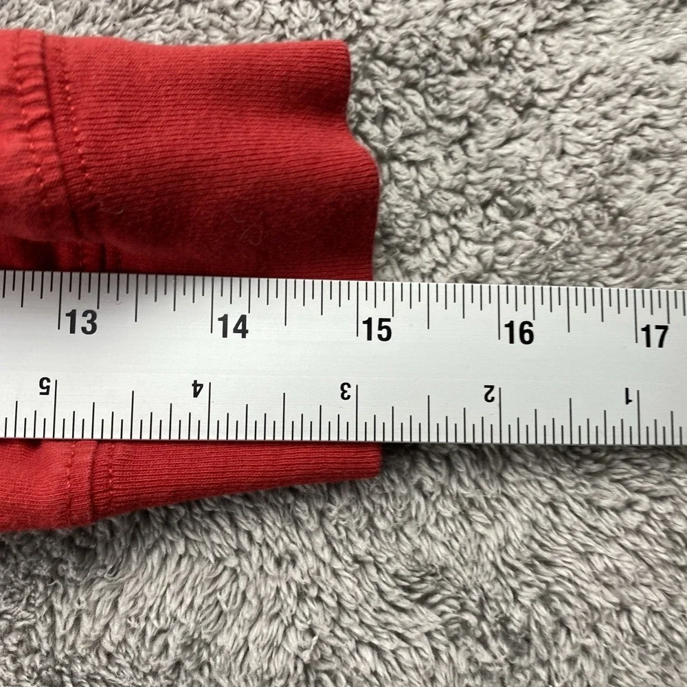Adidas Long‎ Sleeve T-Shirt Youth Boys Small Red Gray Striped Logo Regular Fit - Picture 6 of 12